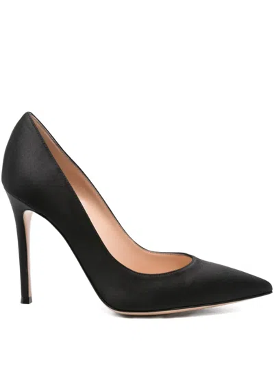 Gianvito Rossi 105mm Satin Stiletto Pumps In Black