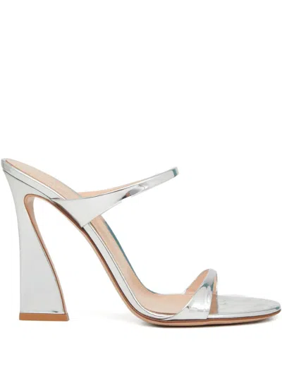 Gianvito Rossi 105mm Strappy Heeled Sandals In Silver