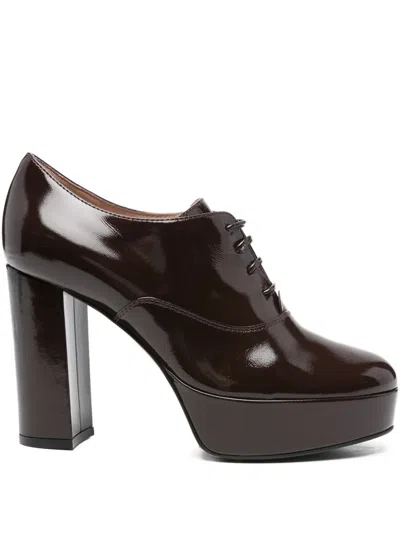 Gianvito Rossi 105mm Vicky Lace-up Platform Pumps In Red