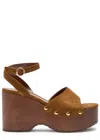 Gianvito Rossi 110 Suede Platform Wedge Sandals In Gold