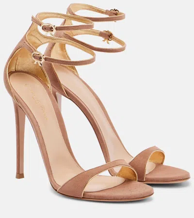 Gianvito Rossi 110 Suede Sandals In Pink