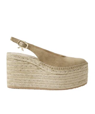 Gianvito Rossi 110 Suede Slingback Platform Espadrilles In Brown