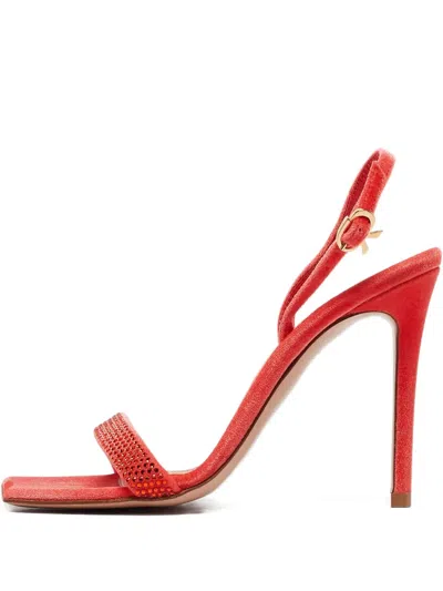 Pre-owned Gianvito Rossi 110mm Britney Heeled Sandals In Orange