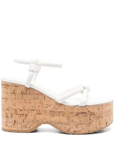 Gianvito Rossi 110mm Leather Sandals In White