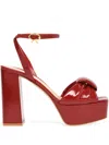 Gianvito Rossi Paradì Leather Platform Sandals In Red