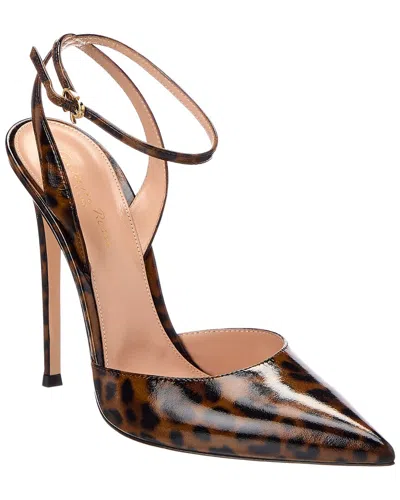 Gianvito Rossi 114 Leather Pump In Animal Print
