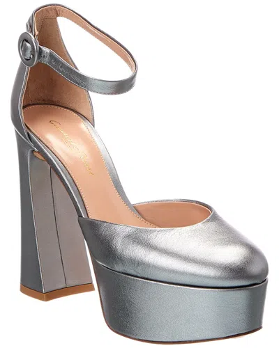 Gianvito Rossi 114 Leather Pump In Silver