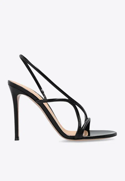 Gianvito Rossi 115 Leather Heeled Strappy Sandals In Black