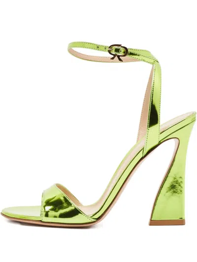 Pre-owned Gianvito Rossi 115mm Aura Patent-leather Sandals In Green