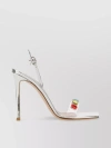 Gianvito Rossi Crystal Embellished Transparent Strap Sandals In White