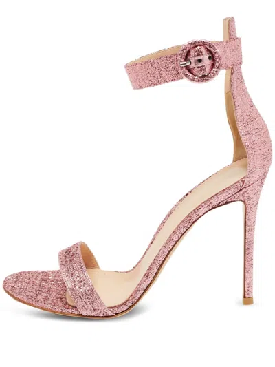 Pre-owned Gianvito Rossi 115mm Glitter Ankle-strap Sandals