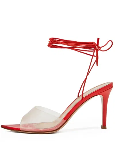 Pre-owned Gianvito Rossi 115mm Leather Sandals In Red