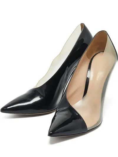 Pre-owned Gianvito Rossi 115mm Patent-leather Pointed-toe Pumps In Black