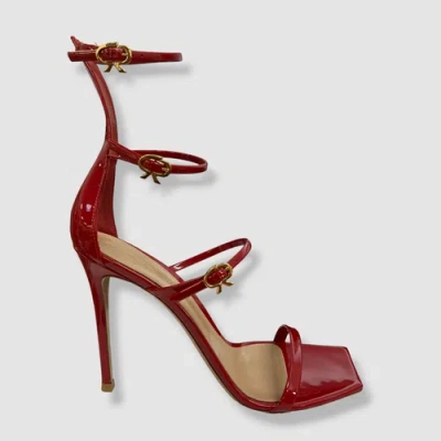 Pre-owned Gianvito Rossi $1195  Women's Red Ribbon Uptown Sandal Shoes Size Eu 42/us 12