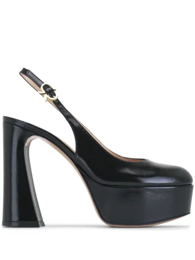 Gianvito Rossi 120mm Bessie Leather Sandals In Schwarz