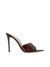 Gianvito Rossi Elle 105 Pointed-toe Plexi Sandals In Burgundy