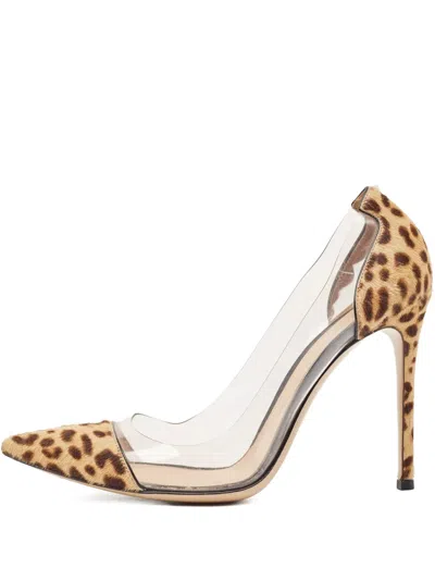 Pre-owned Gianvito Rossi 120mm Plexi Leopard-print Pumps