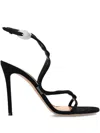 Gianvito Rossi Jungle Mamba Suede Ankle-strap Sandals In Black