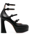 Gianvito Rossi Mary Jane Leather Platform Pumps In Black