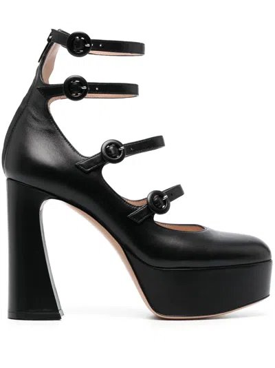 GIANVITO ROSSI 130MM ALMOND-TOE LEATHER PUMPS