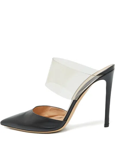 Pre-owned Gianvito Rossi 2023 115mm Leather Mules In Black