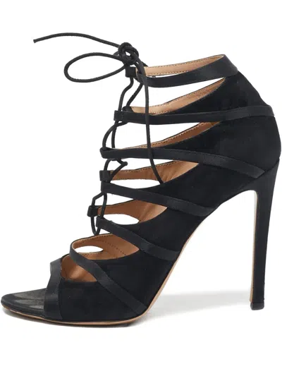 Pre-owned Gianvito Rossi 2023 120mm Suede Sandals In Black