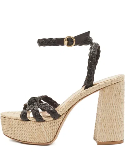 Pre-owned Gianvito Rossi 2024 130mm  Braided Leather Platform Sandals