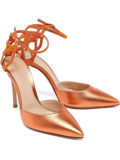 Pre-owned Gianvito Rossi 2024 Fleur Sandals In Orange