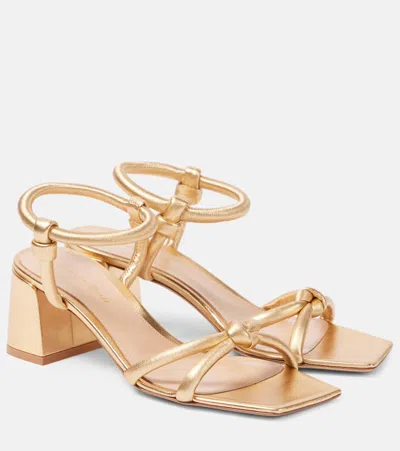 Gianvito Rossi 35 Leather Sandals In Gold