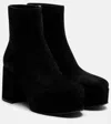 Gianvito Rossi 35 Suede Platform Ankle Boots In Black