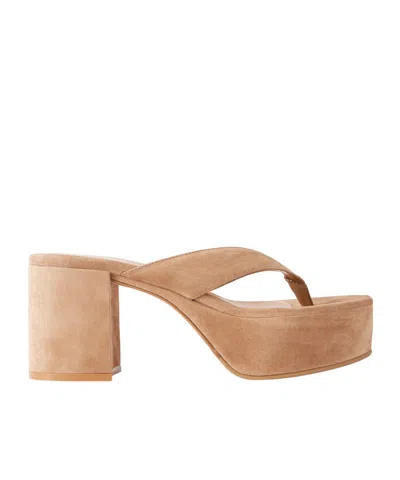 Gianvito Rossi 35 Suede Platform Thong Sandals In Brown