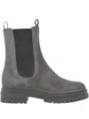 Gianvito Rossi 40mm Chester Lug-sole Chelsea Boots In Gray