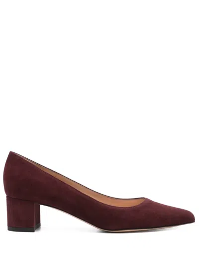 Gianvito Rossi Women Piper Suede Leather Pumps In Burgundy