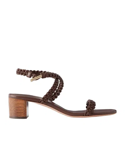 Gianvito Rossi 45 Braided Leather Sandals In Brown