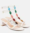 Gianvito Rossi 45 Embellished Leather Sandals In White