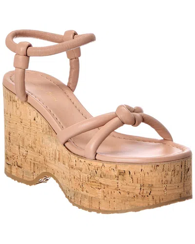 Gianvito Rossi 45 Leather Platform Sandal In Animal Print