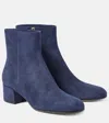 Gianvito Rossi Suede Zip Ankle Booties In Blue