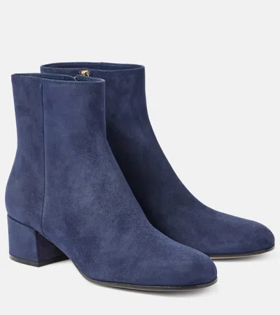 Gianvito Rossi Joelle Suede Ankle Boots In Blue