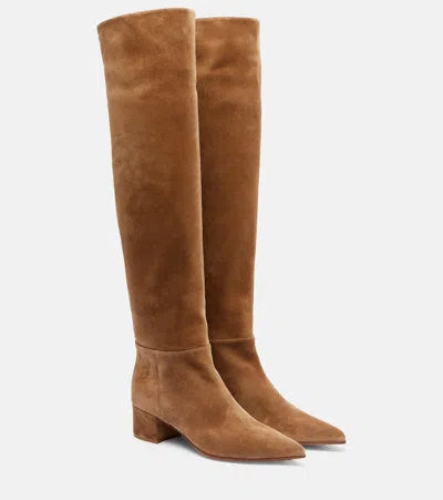 Gianvito Rossi 45 Suede Over-the-knee Boots In Brown