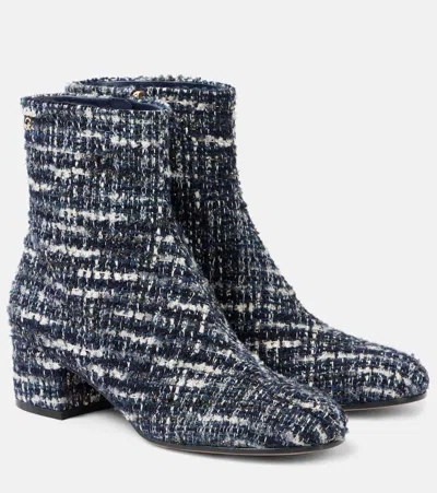 Gianvito Rossi Ankle Boots 45 Aus Tweed In Blue