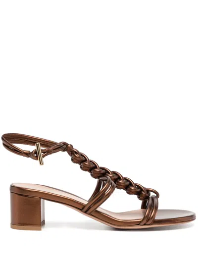 Gianvito Rossi Capua 45 Leather Sandals In Brown