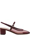 Gianvito Rossi 45 Leather-trimmed Slingback Mary Jane Pumps
