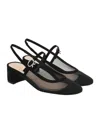 Gianvito Rossi Piper Suede-trimmed Mesh Slingback Pumps In Black