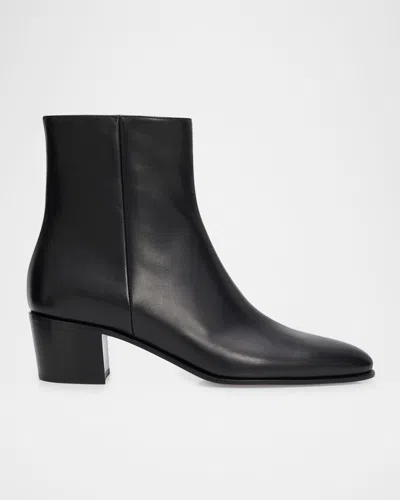 Gianvito Rossi 45mm Glove Leather Block-heel Booties In Black