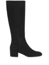 Gianvito Rossi Knee-high Suede Block Heel Boots In Black