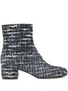 Gianvito Rossi Ankle Boots 45 Aus Tweed In Blue