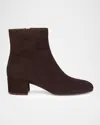 Gianvito Rossi 45mm Joelle Suede Ankle Booties In Brown