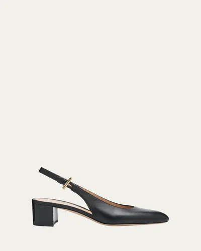 Gianvito Rossi 45mm Leather Slingback Pumps In Black