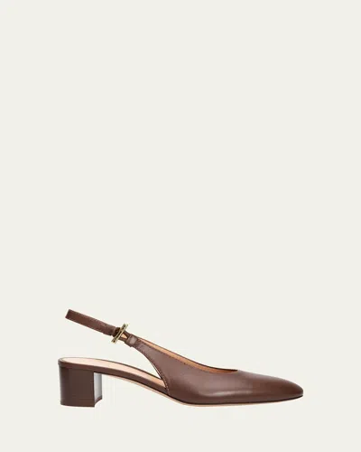 Gianvito Rossi 45mm Leather Slingback Pumps In Burgundy