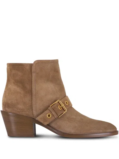 Gianvito Rossi 45mm Moto Boots In Brown